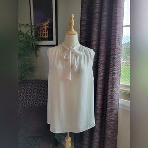 WHBM Sleeveless Tie Blouse